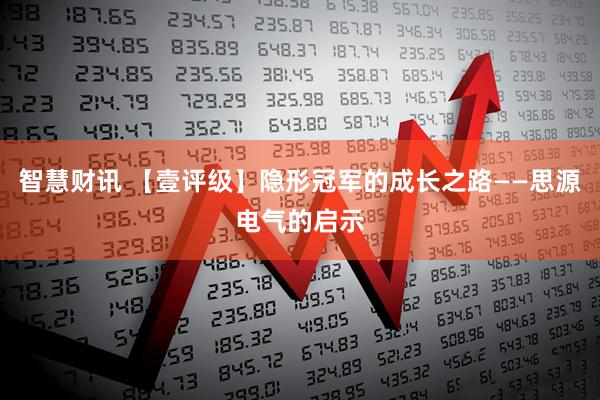 智慧财讯 【壹评级】隐形冠军的成长之路——思源电气的启示